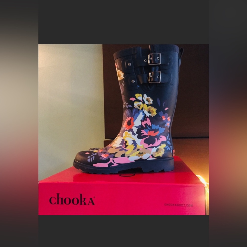 Chooka Rain Boots women’s floral NWOT
